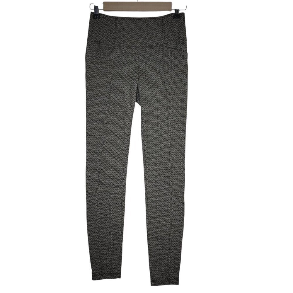 Athleta Workout Leggings Geometric Pattern With Back Pockets Size XS